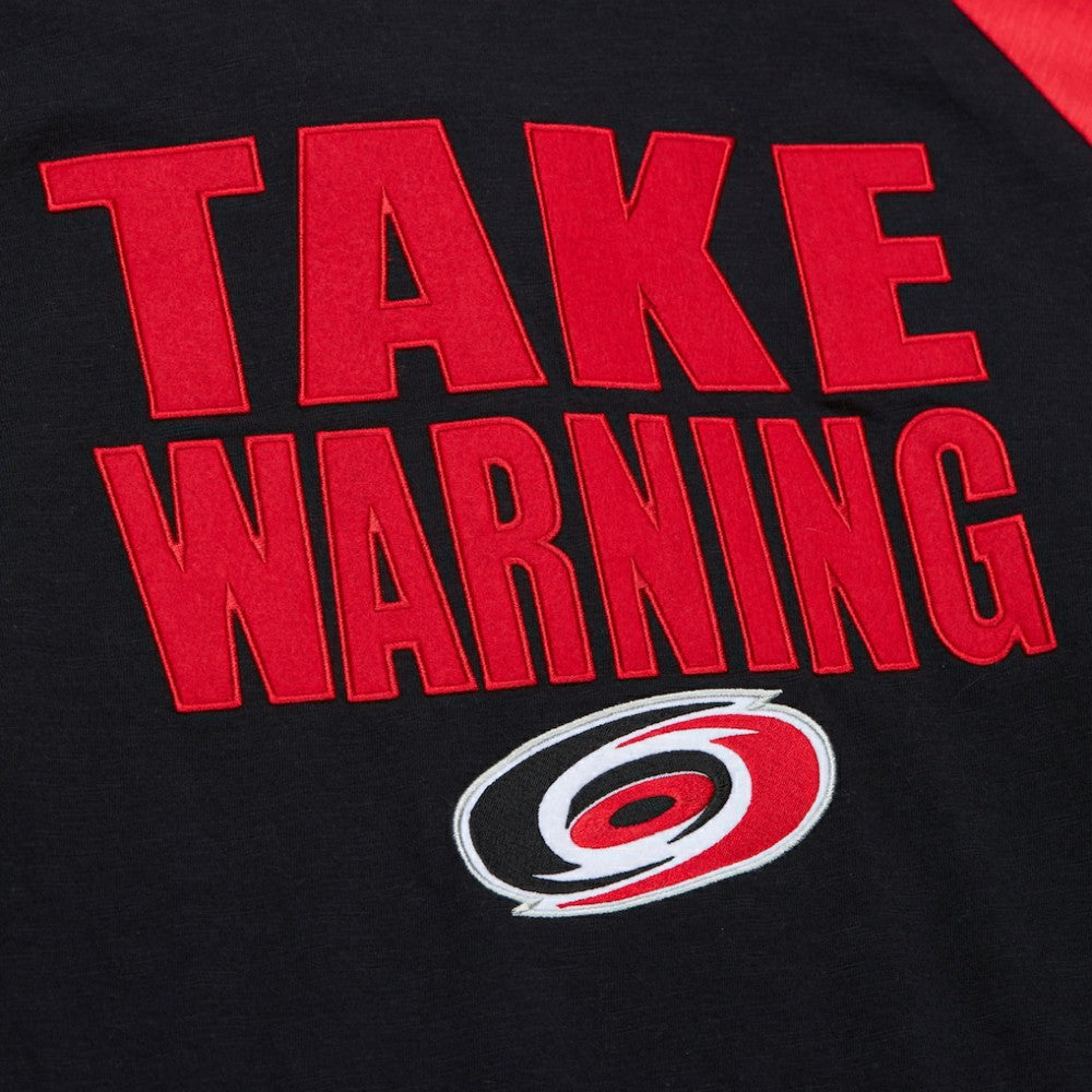 Carolina Hurricanes Mitchell & Ness Legendary Slub Raglan Long Sleeve T-Shirt - Black/Red T-shirts