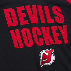 New Jersey Devils Mitchell & Ness Legendary Slub Raglan Long Sleeve T-Shirt - Black/Red T-shirts