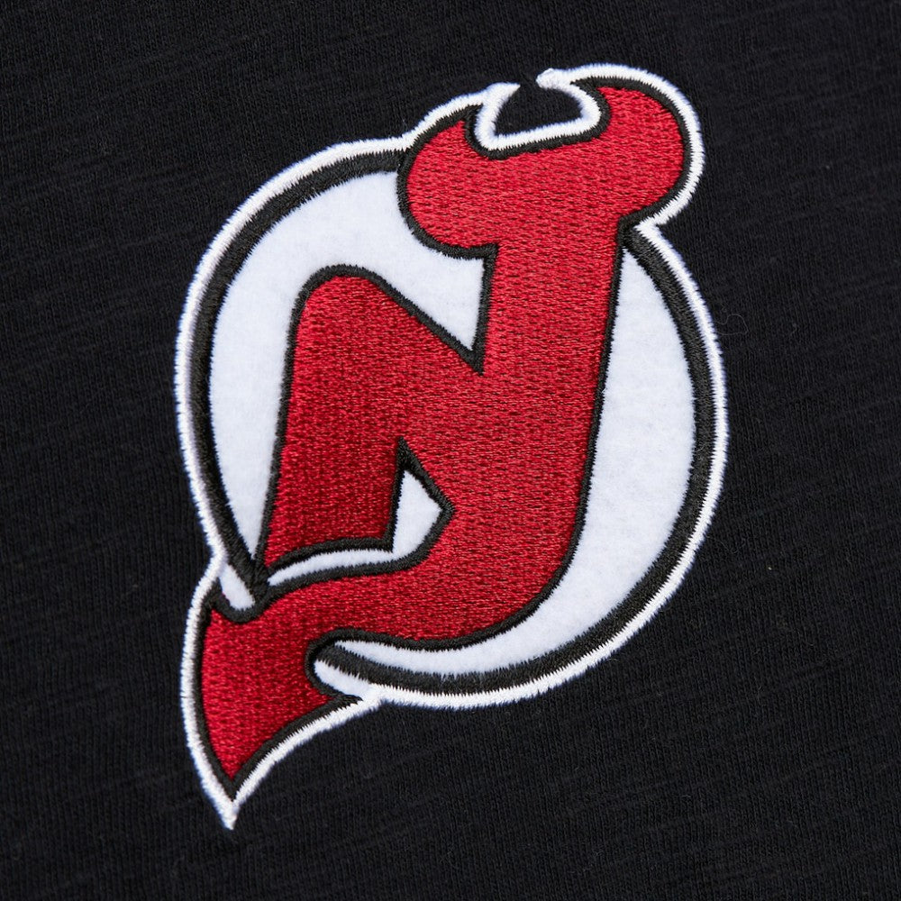 New Jersey Devils Mitchell & Ness Legendary Slub Raglan Long Sleeve T-Shirt - Black/Red T-shirts