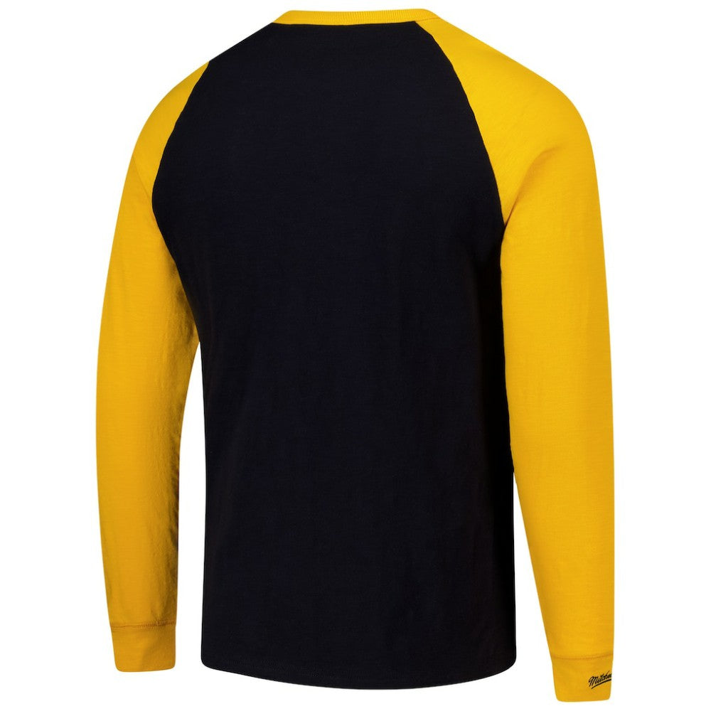 Pittsburgh Penguins Mitchell & Ness Legendary Slub Raglan Long Sleeve T-Shirt - Black/Gold T-shirts