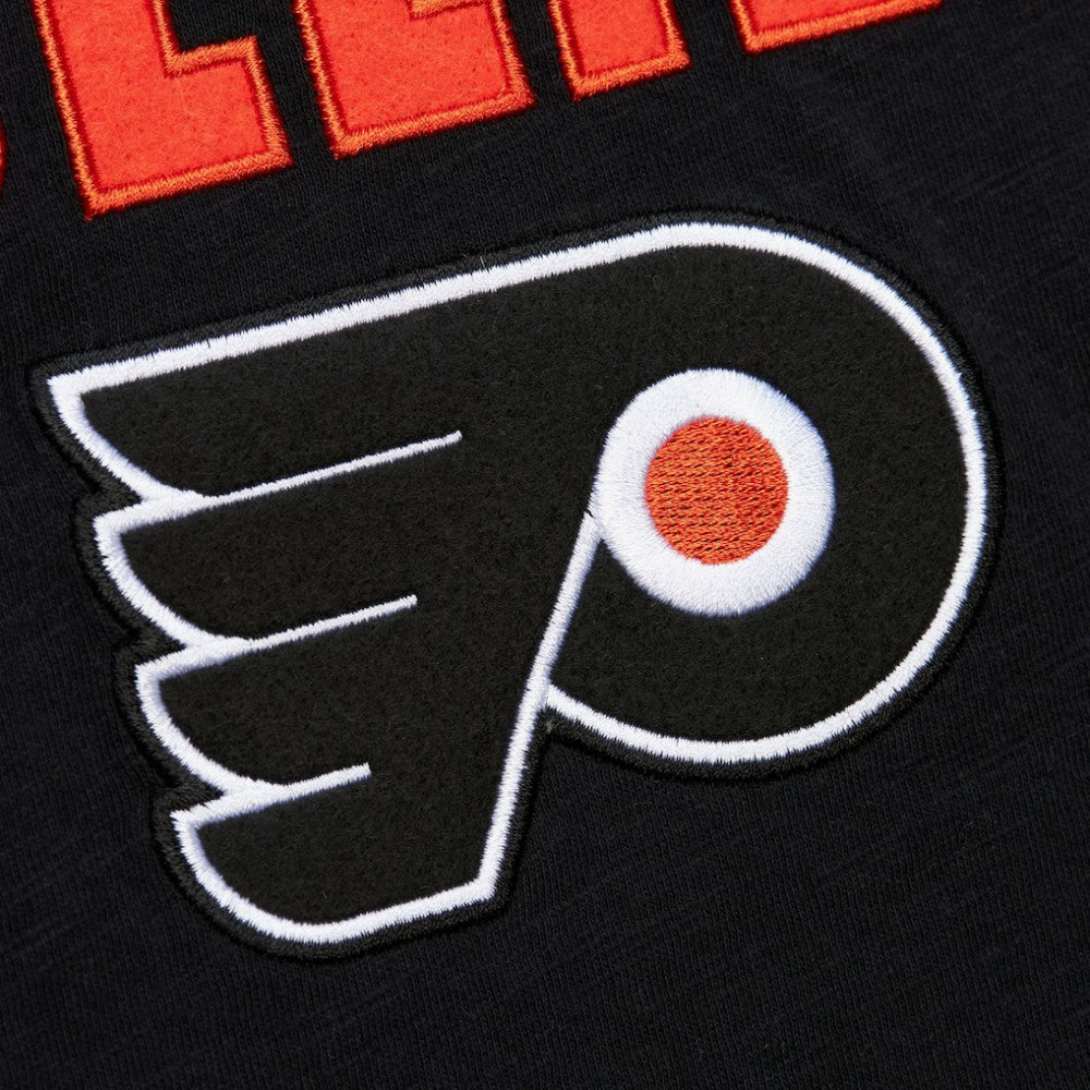 Philadelphia Flyers Mitchell & Ness Legendary Slub Raglan Long Sleeve T-Shirt - Black/Orange T-shirts