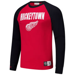 Detroit Red Wings Mitchell & Ness Legendary Slub Raglan Long Sleeve T-Shirt - Red/Black T-shirts