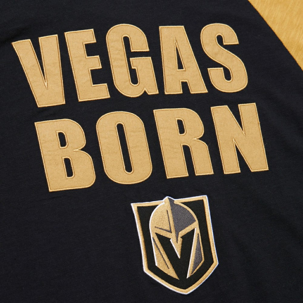 Vegas Golden Knights Mitchell & Ness Legendary Slub Raglan Long Sleeve T-Shirt - Black/Gold T-shirts