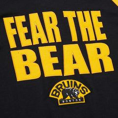 Boston Bruins Mitchell & Ness Legendary Slub Raglan Long Sleeve T-Shirt - Black/Gold T-shirts
