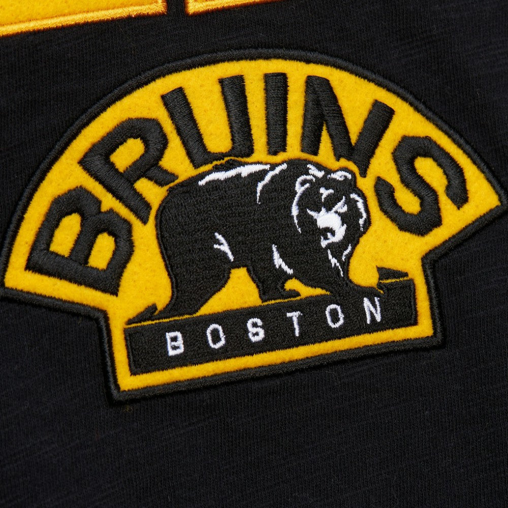 Boston Bruins Mitchell & Ness Legendary Slub Raglan Long Sleeve T-Shirt - Black/Gold T-shirts