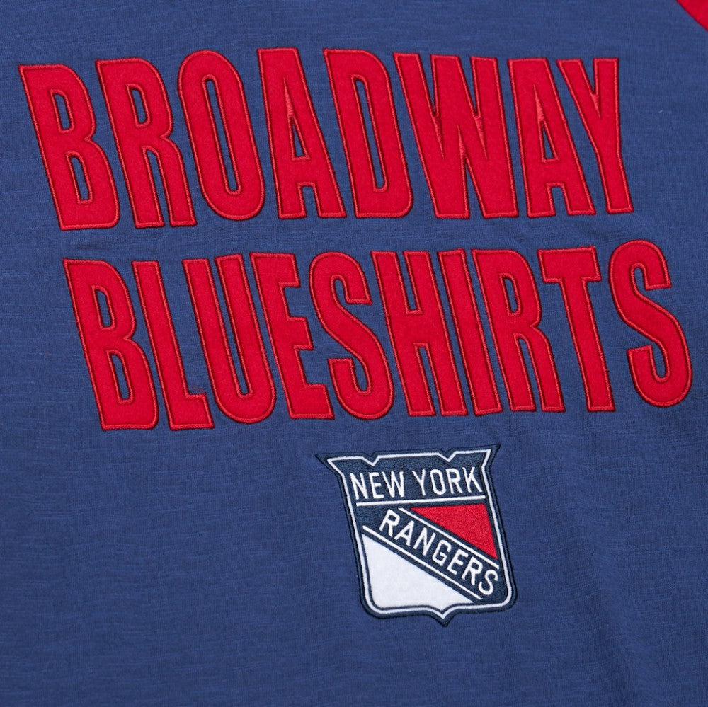 New York Rangers Mitchell & Ness Legendary Slub Raglan Long Sleeve T-Shirt - Blue/Red T-shirts