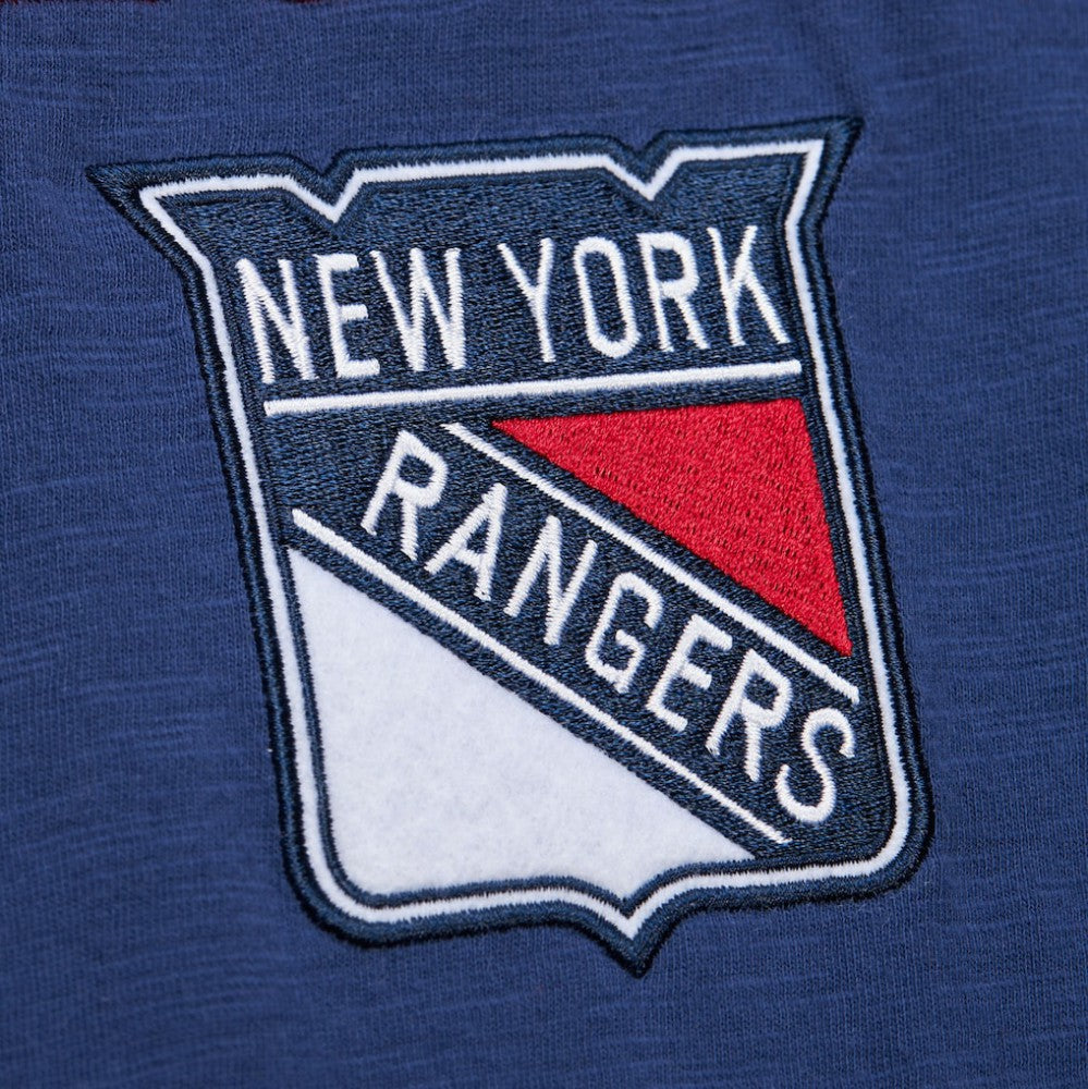 New York Rangers Mitchell & Ness Legendary Slub Raglan Long Sleeve T-Shirt - Blue/Red T-shirts