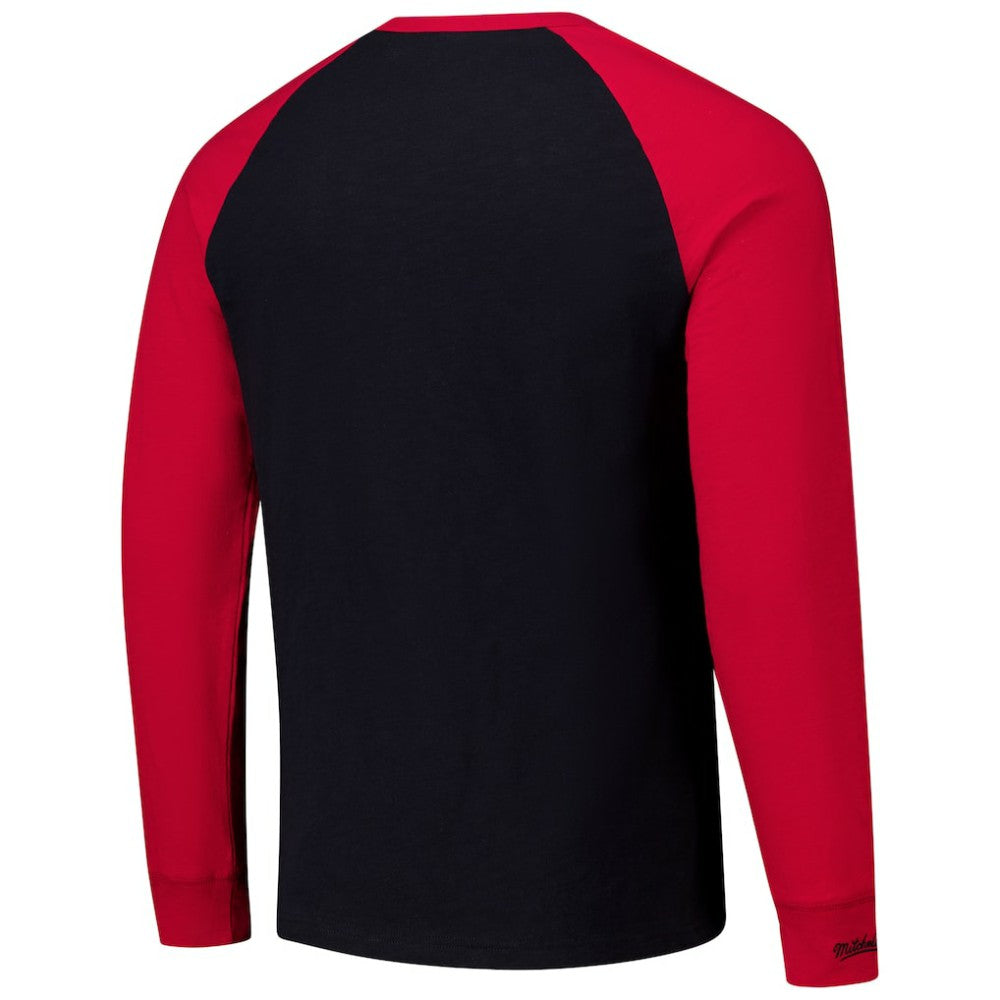 Chicago Blackhawks Mitchell & Ness Legendary Slub Raglan Long Sleeve T-Shirt - Black/Red T-shirts