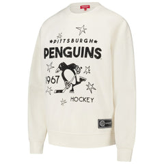 Pittsburgh Penguins Mitchell & Ness Women's Logo 3.0 Pullover Sweatshirt - Cream Sweatshirts