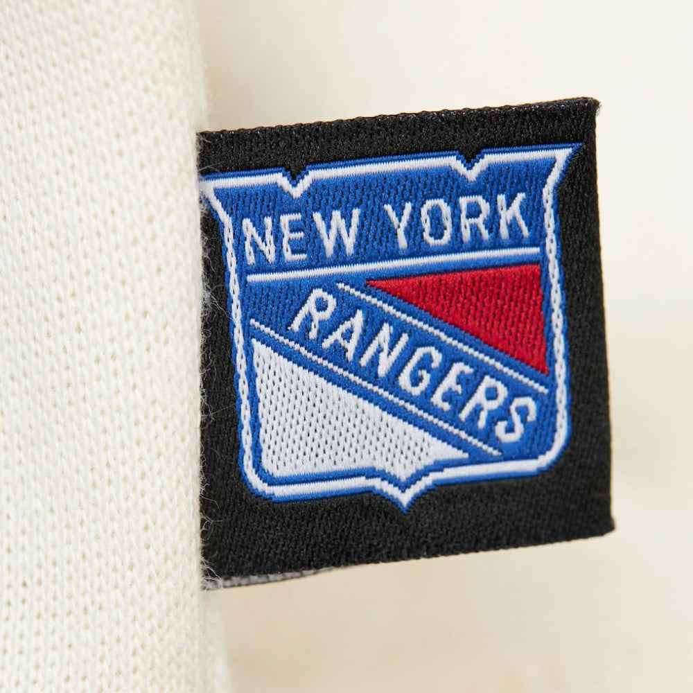 New York Rangers Mitchell & Ness Women's Logo 3.0 Pullover Sweatshirt - Cream Sweatshirts