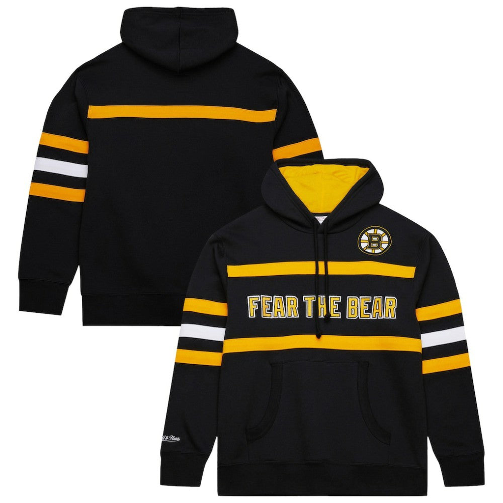 Boston Bruins Mitchell & Ness Head Coach Slogan Pullover Hoodie - Black Hoodies