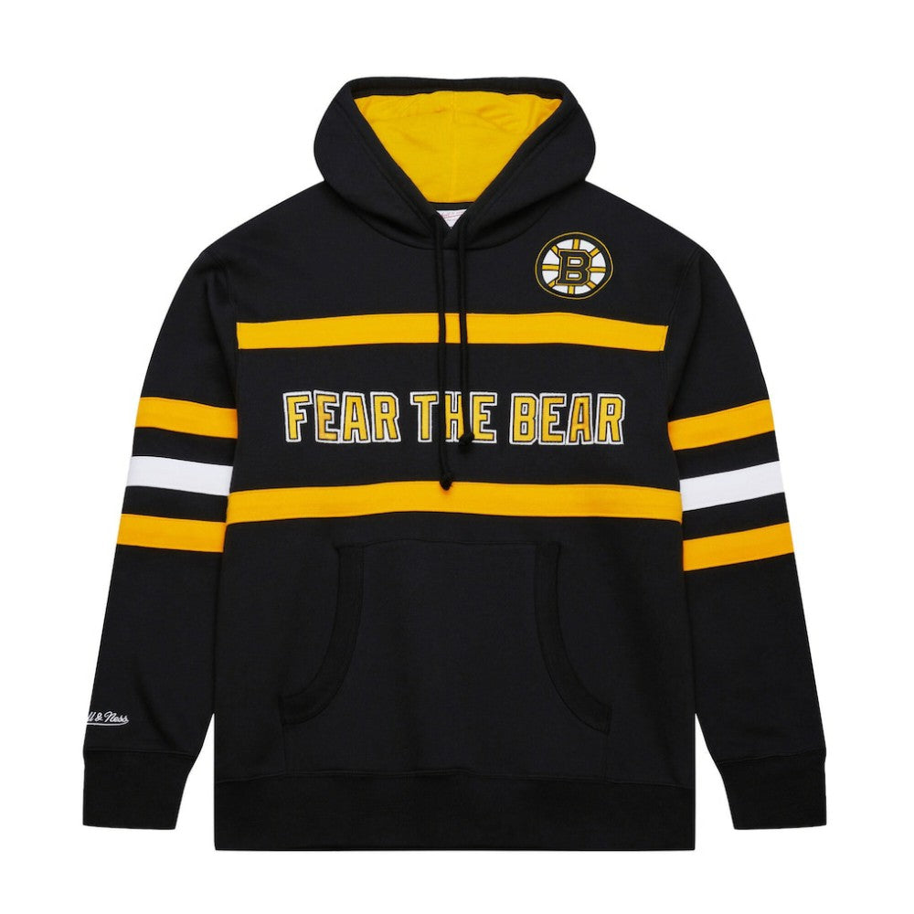 Boston Bruins Mitchell & Ness Head Coach Slogan Pullover Hoodie - Black Hoodies