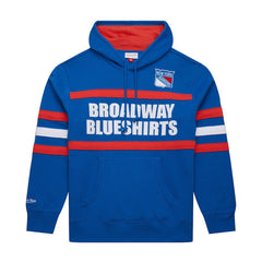 New York Rangers Mitchell & Ness Head Coach Slogan Pullover Hoodie - Blue Hoodies