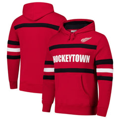 Detroit Red Wings Mitchell & Ness Head Coach Slogan Pullover Hoodie - Red Hoodies