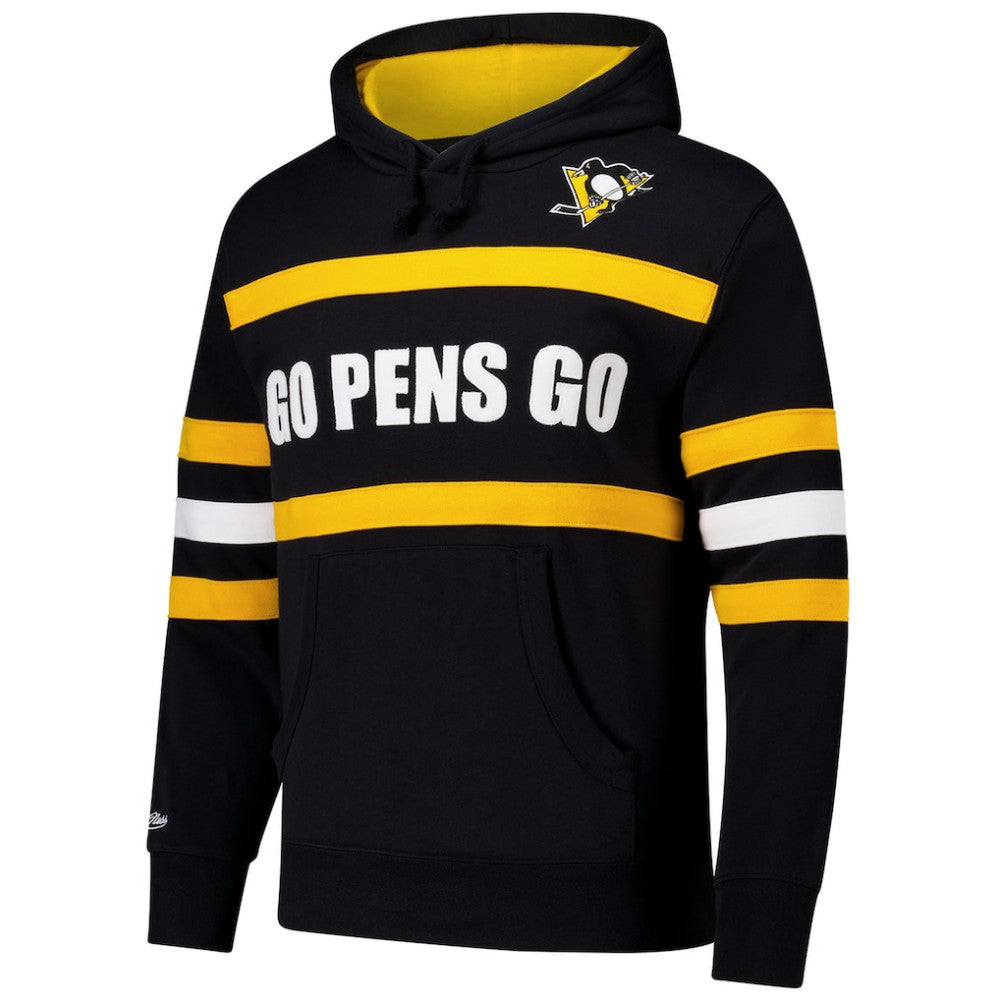 Pittsburgh Penguins Mitchell & Ness Head Coach Slogan Pullover Hoodie - Black Hoodies
