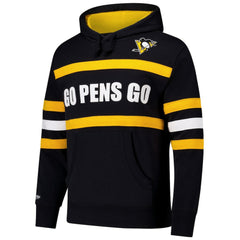 Pittsburgh Penguins Mitchell & Ness Head Coach Slogan Pullover Hoodie - Black Hoodies