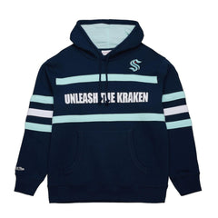 Seattle Kraken Mitchell & Ness Head Coach Slogan Pullover Hoodie - Navy Hoodies