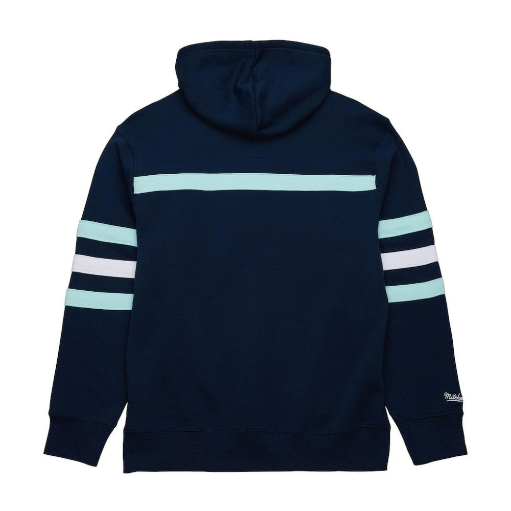 Seattle Kraken Mitchell & Ness Head Coach Slogan Pullover Hoodie - Navy Hoodies