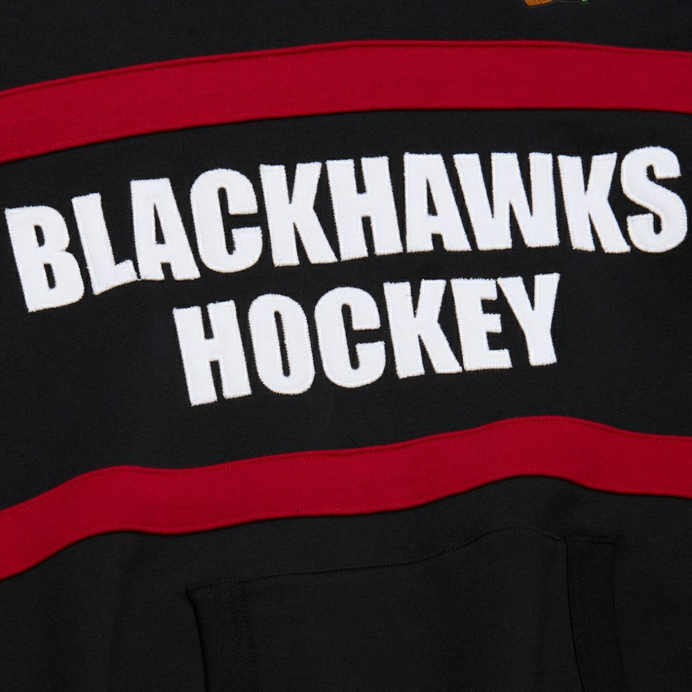 Chicago Blackhawks Mitchell & Ness Head Coach Slogan Pullover Hoodie - Black Hoodies