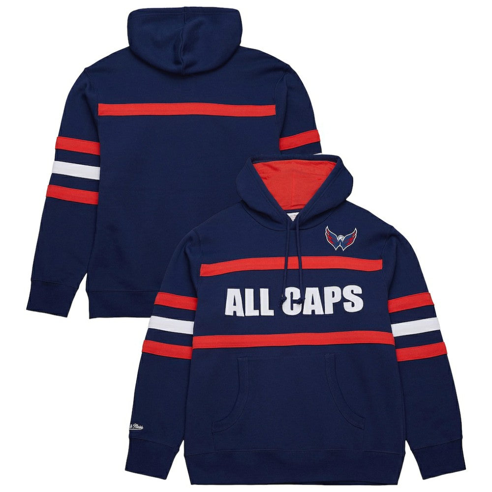 Washington Capitals Mitchell & Ness Head Coach Slogan Pullover Hoodie - Navy Hoodies