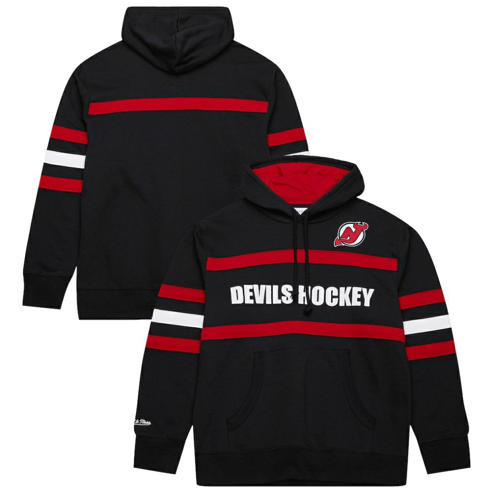 New Jersey Devils Mitchell & Ness Head Coach Slogan Pullover Hoodie - Black Jerseys