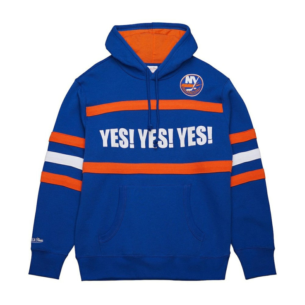 New York Islanders Mitchell & Ness Head Coach Slogan Pullover Hoodie - Royal Hoodies