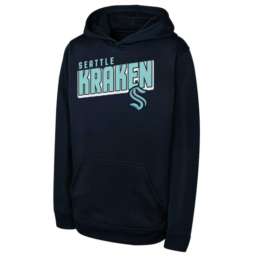 Seattle Kraken Youth Cyber Punk Performance Hoodie - Deep Sea Blue Hoodies