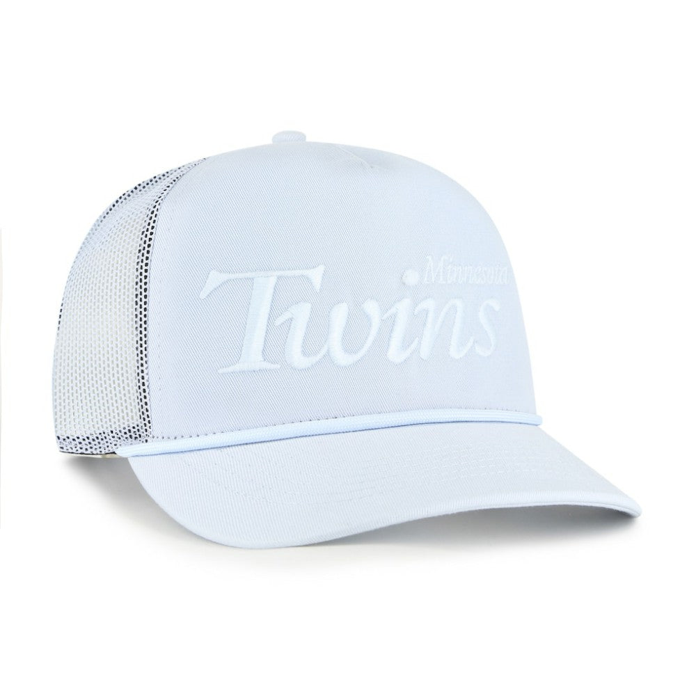 Minnesota Twins Foundation Script Hitch Adjustable Trucker Hat Light Blue
