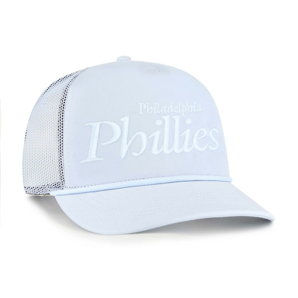 Philadelphia Phillies Foundation Script Hitch Adjustable Trucker Hat Light Blue