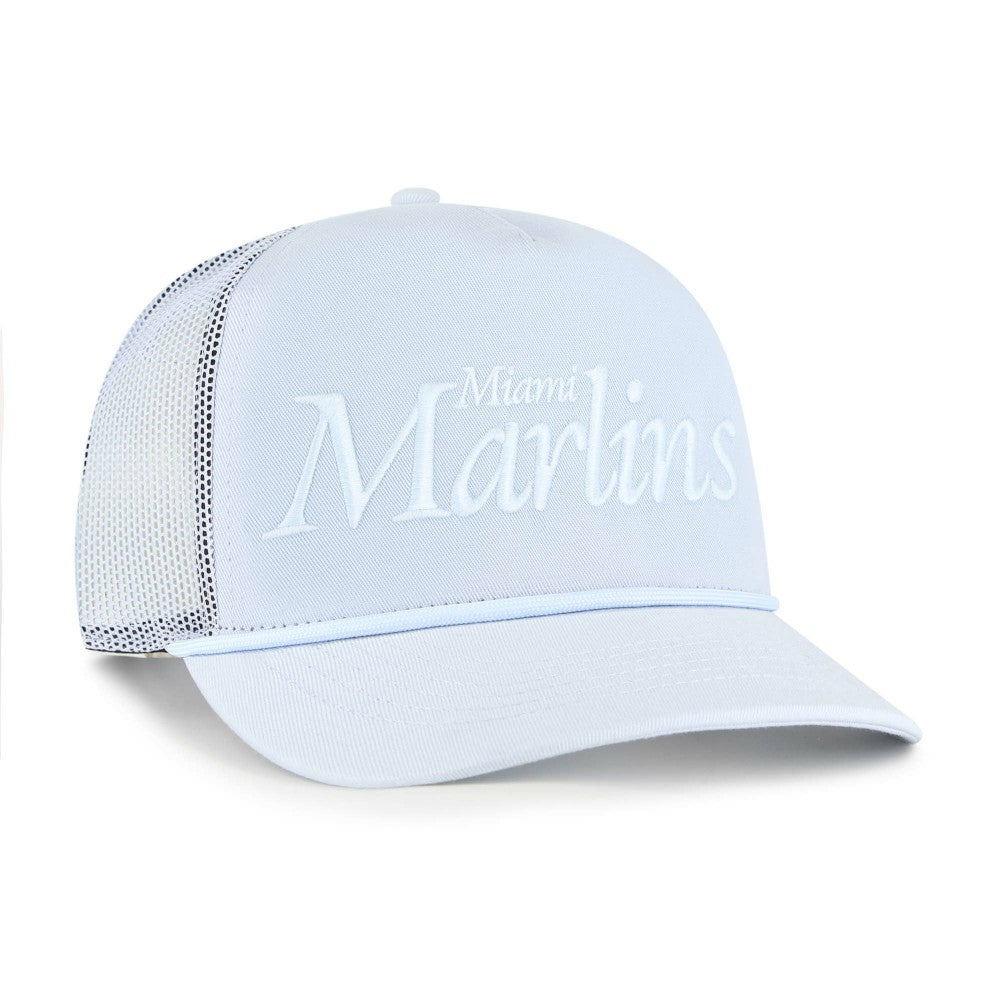 Miami Marlins Foundation Script Hitch Adjustable Trucker Hat Light Blue