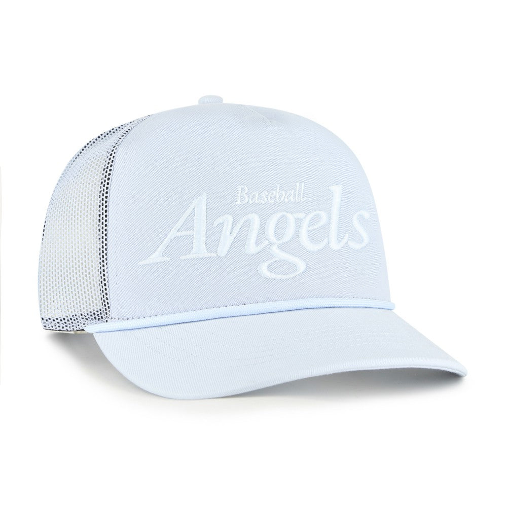Los Angeles Angels Foundation Script Hitch Adjustable Trucker Hat Light Blue