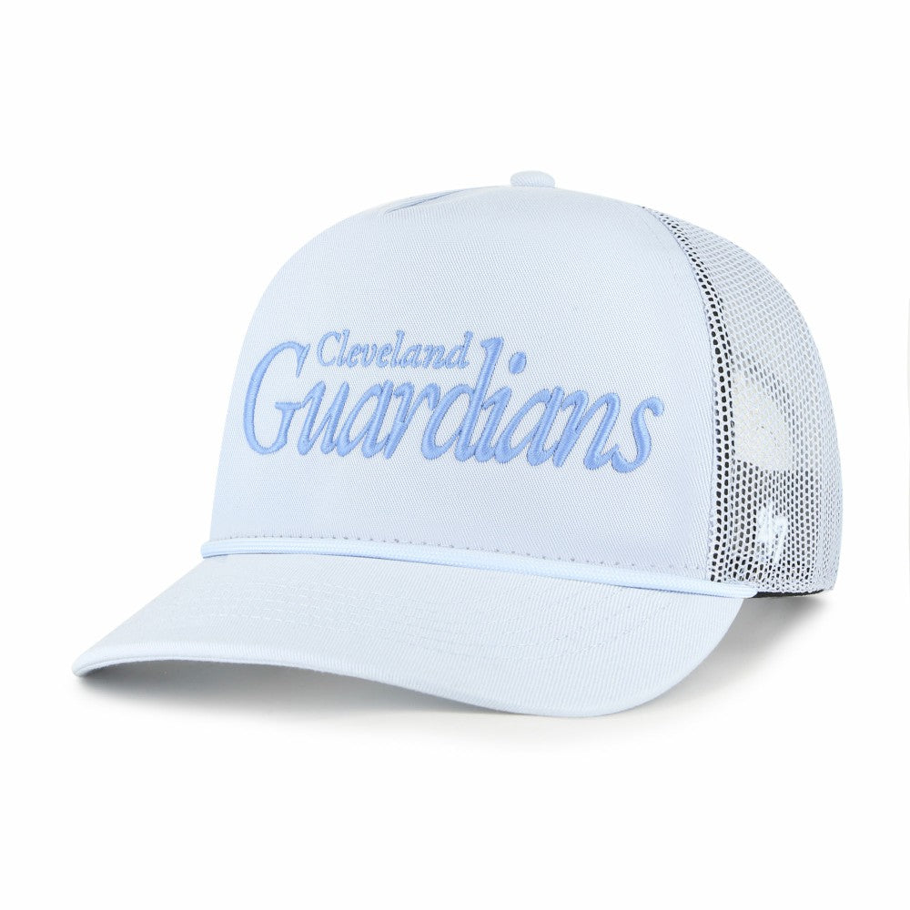 Cleveland Guardians Foundation Script Hitch Adjustable Trucker Hat Light Blue