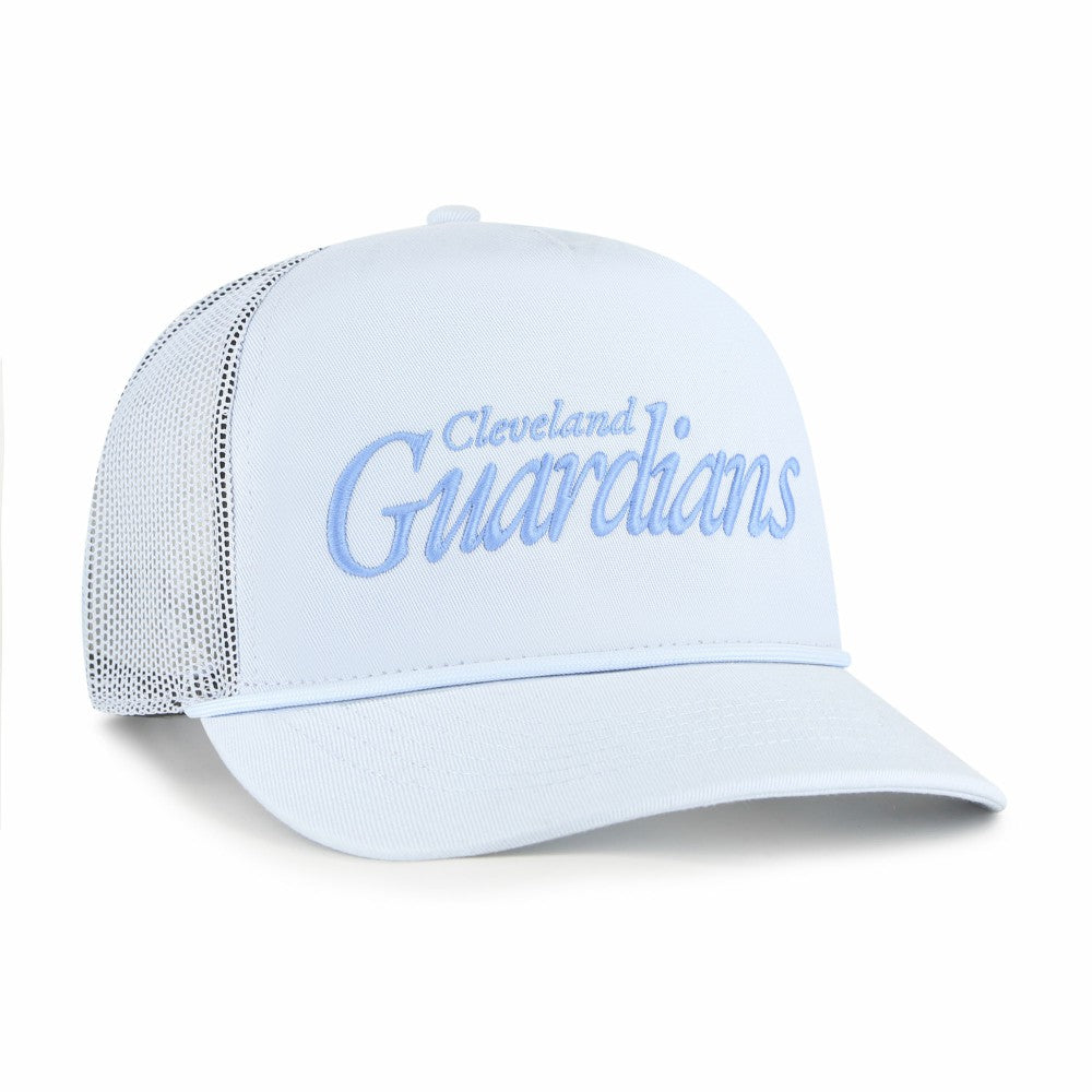 Cleveland Guardians Foundation Script Hitch Adjustable Trucker Hat Light Blue
