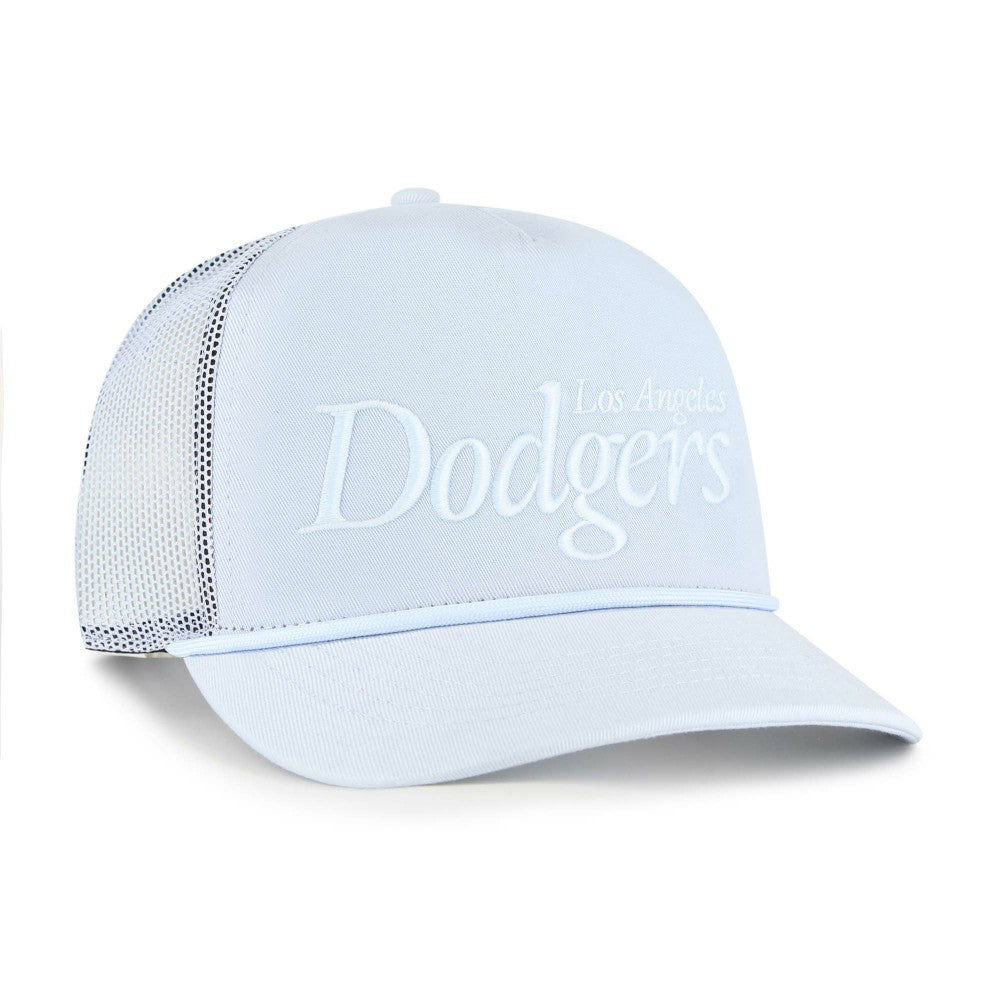 Los Angeles Dodgers Foundation Script Hitch Adjustable Trucker Hat Light Blue