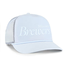 Milwaukee Brewers Foundation Script Hitch Adjustable Trucker Hat Light Blue