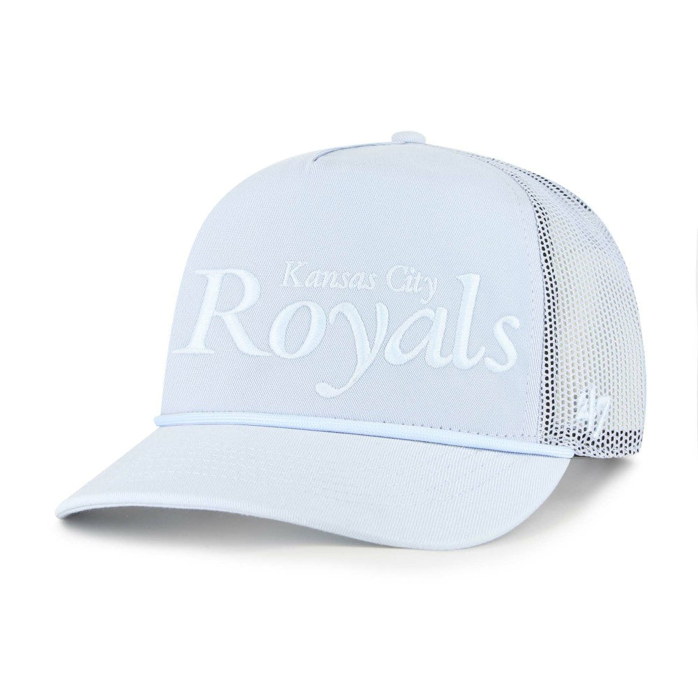 Kansas City Royals Foundation Script Hitch Adjustable Trucker Hat Light Blue
