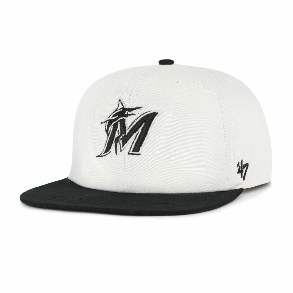 Miami Marlins Foundation Captain Snapback Hat White/Black