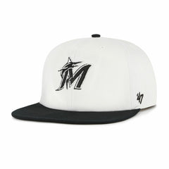 Miami Marlins Foundation Captain Snapback Hat White/Black