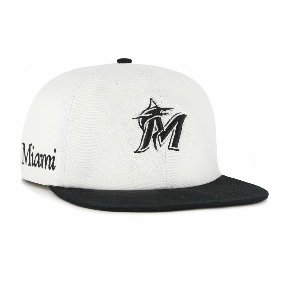 Miami Marlins Foundation Captain Snapback Hat White/Black