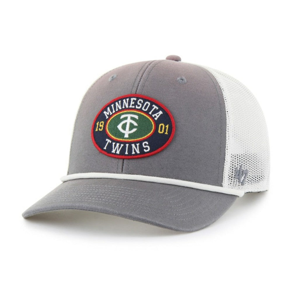 Minnesota Twins Tide Sweep Rope Trucker Adjustable Hat Gray/White