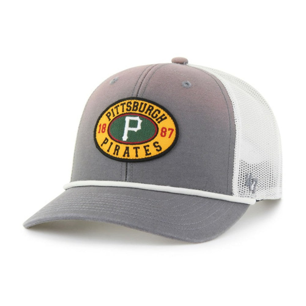 Pittsburgh Pirates Tide Sweep Rope Trucker Adjustable Hat Gray/White