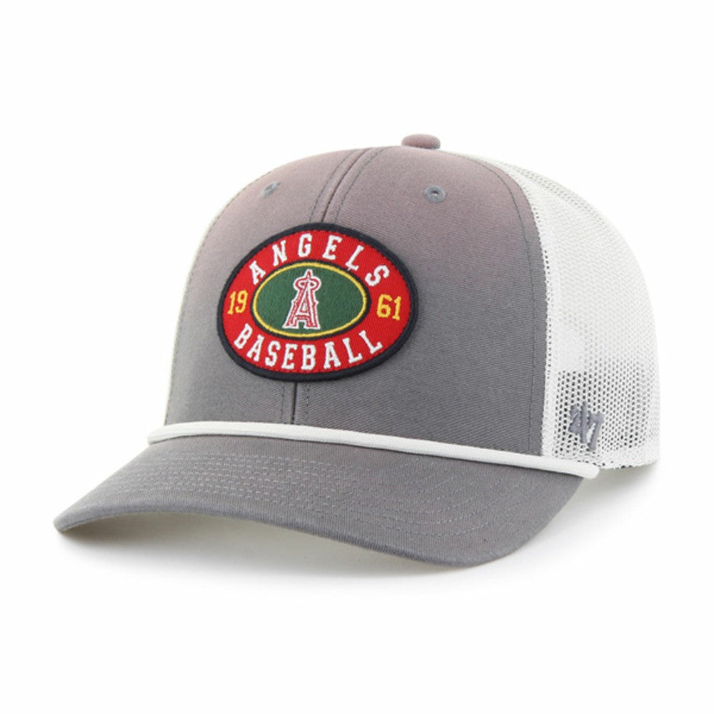 Los Angeles Angels Tide Sweep Rope Trucker Adjustable Hat Gray/White