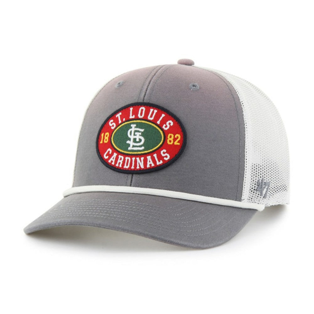 St. Louis Cardinals Tide Sweep Rope Trucker Adjustable Hat Gray/White
