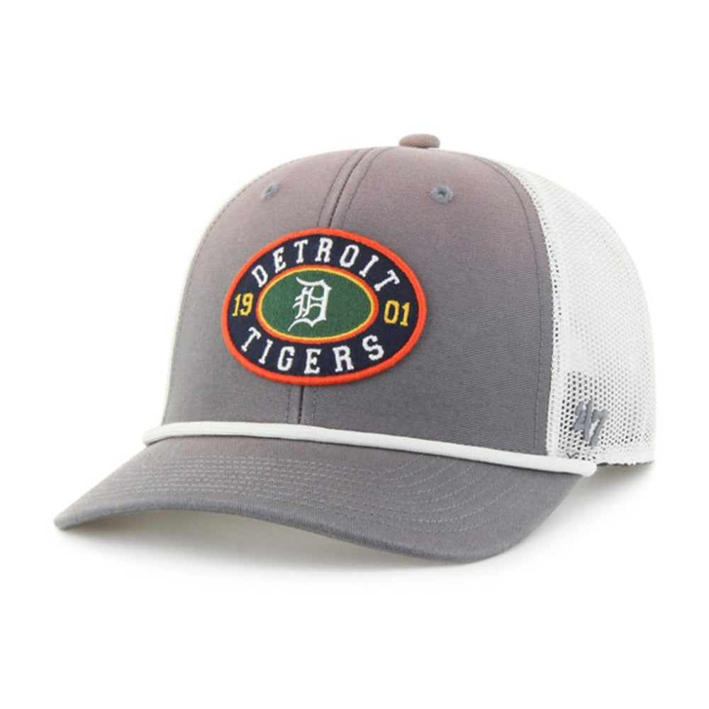 Detroit Tigers Tide Sweep Rope Trucker Adjustable Hat Gray/White