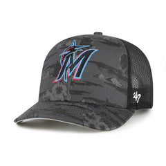 Miami Marlins Fiji Trucker Adjustable Hat Black
