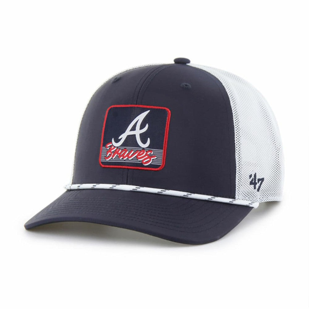 Atlanta Braves Scratch Adjustable Trucker Hat Navy/White
