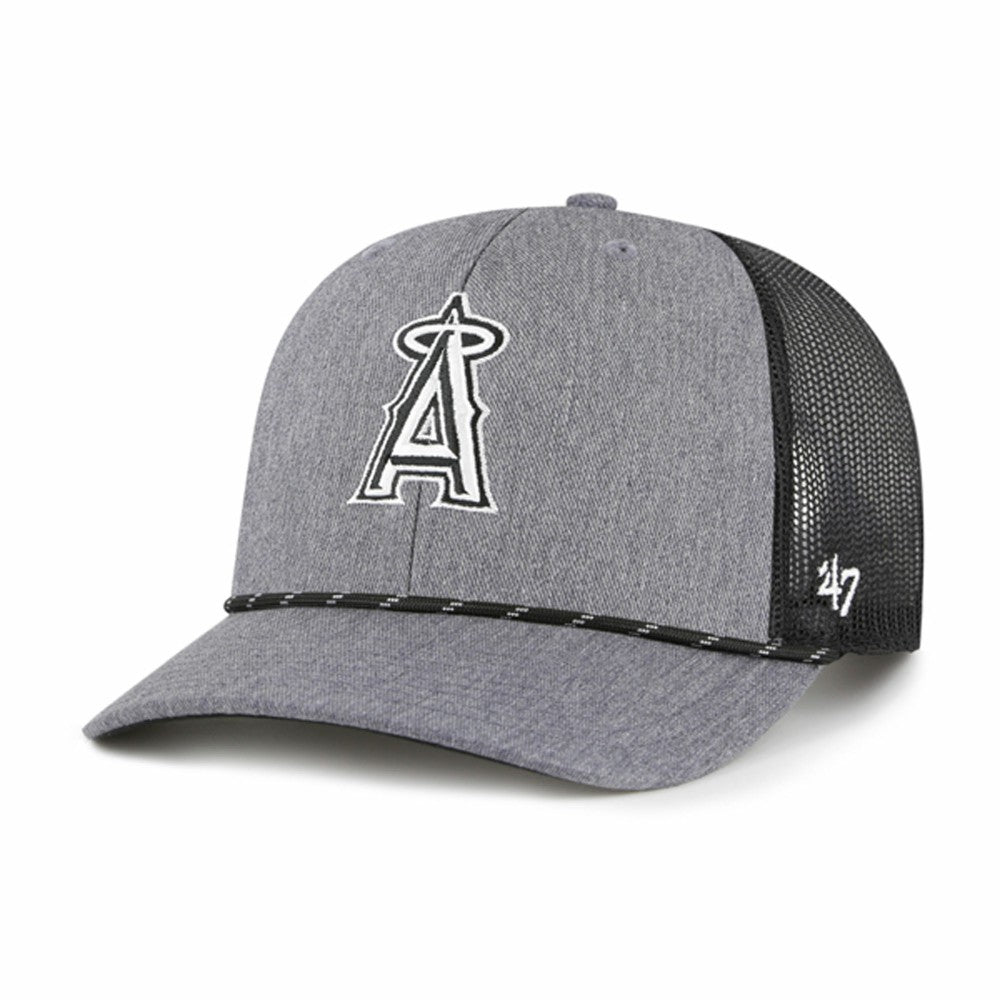 Los Angeles Angels Carbon Rope Trucker Adjustable Hat Charcoal