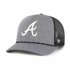 Atlanta Braves Carbon Rope Trucker Adjustable Hat Charcoal