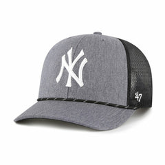 New York Yankees Carbon Rope Trucker Adjustable Hat Charcoal