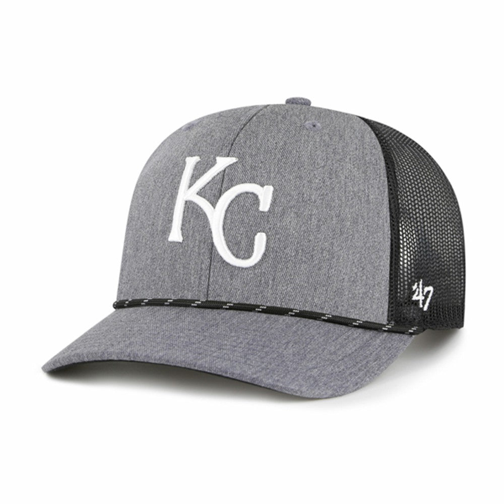 Kansas City Royals Carbon Rope Trucker Adjustable Hat Charcoal